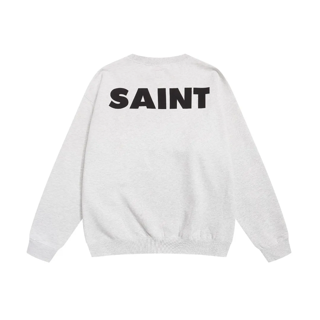 Saint Michael Friends VTG American portrait loose velvet round neck pullover sweatshirt Fabric: 420g Style number: SM603 Size: S-M-L-XL Color: Gray Price: P190